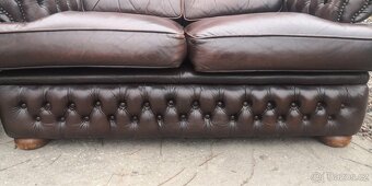 KOŽENÁ sedací souprava 3+2 CHESTERFIELD - 4