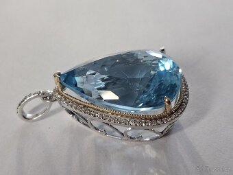 DIAMANTOVÝ PŘÍVĚSEK TOPAZ 53.63ct SWISS BLUE BRILIANTY - 4
