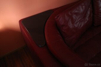 NATUZZI bordová kožená sedací souprava/ pohovka - 4
