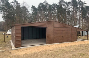 Plechová garáž 9x6 + přístřešek 2 m - 4