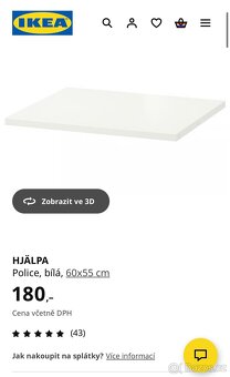 Police do skříně HJALPA IKEA - NOVÁ (celkem 3ks) - 4