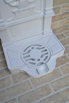 Zahradní kovová výlevka - kašna 83 cm MUŠLE - bílá - 4