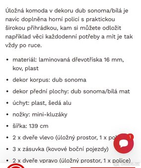 Nová komoda v dekoru dub sonoma/ bílá - 4