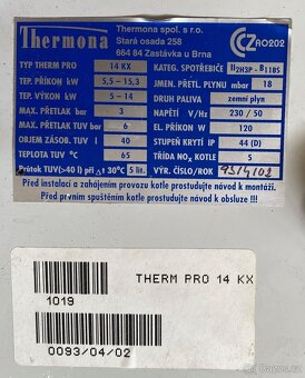 Prodám elektroniku/desku k plynovému kotli Thermona - 4