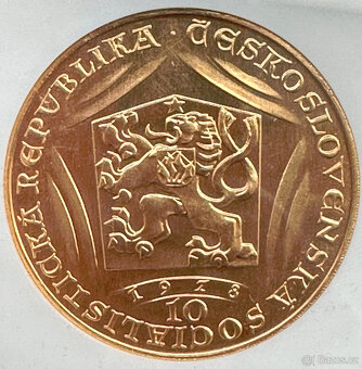 Zlatý československý 10 dukát Karel IV. 1978 NGC MS65 - 4