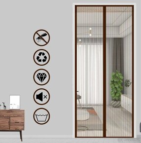 Magnetická síťka proti komárům, 2 druhy, černá - 4