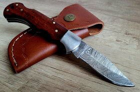 kapesní Damaškový nůž 16,5 cm ručně vyroben + kožené pouzdro - 4