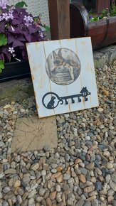 Hand made věšák na klíče Provence, Se psem - 4