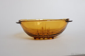 starožitná mísa miska art deco ambrové sklo - 4
