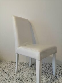 Židle Jídelní bílá koženka - 4