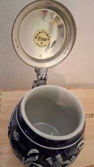 Korbel německý, cínový dekl, krásný stav - 4