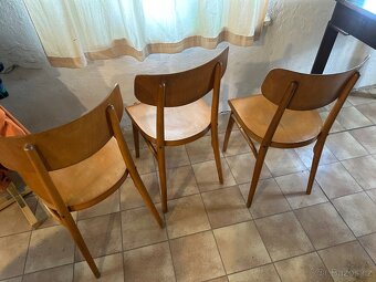 3ks retro dřevěná židle TON - 4