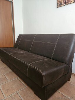 Zachovalý Gauč - broušená eko kůže - 4