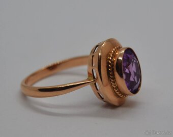 Zlatý prsten s Ametystem - 4