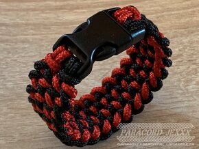 PARACORD náramek (17 cm) red - black - 4