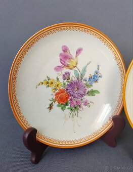 Nádherný porcelánový talíře (Míšeňský Kytice) - 4