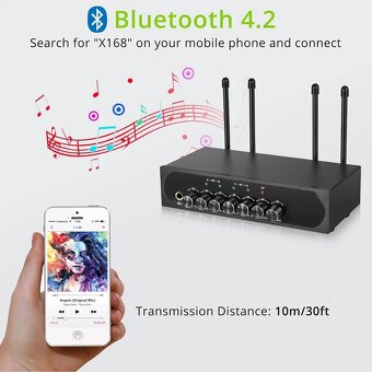 Přenosný 4kanálový bezdrátový mikrofonní systém LiNKFOR UHF - 4