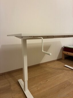 Polohovatelný stůl 160x80cm bílý - 4