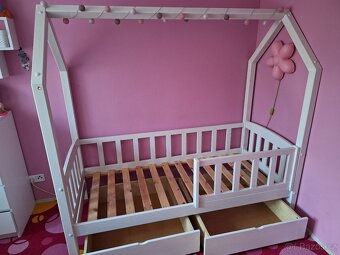 Domečková postel bílá - 4