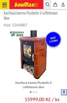 Kachlová kamna hnědá - prodám - 4