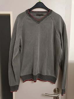 Šedý bavlněný svetr vel. XL, pánský - 4
