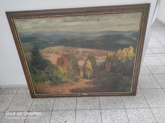 OBRAZ OLEJ NA PLÁTNĚ SEJCKÁ LHOTA 1950 - FRANTIŠEK THER - 4