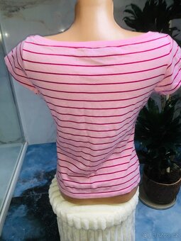 tricko#  prouzky# H&M# ruzova - 4
