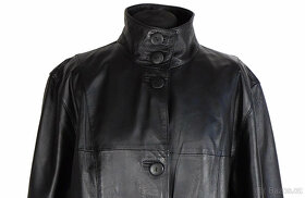 Kožený měkký dámský černý kabát CERO   XL - 4