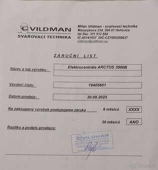 Elektrocentrála ARCTOS 3500B 3,5 KVA - 4