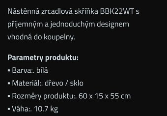 Nová zrcadlová nástěnná skříňka do koupelny - 4