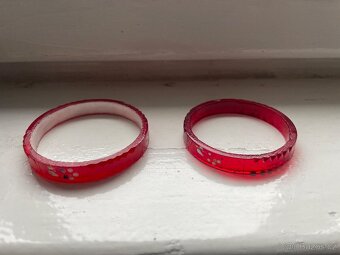 Starožitné kroužky bangle jablonecké skleněné - 4