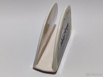 Retro stojan na ubrousky, starý, keramika, ČSSR, pošta 79.- - 4