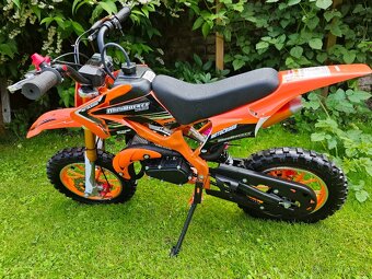 Nová benzínová dětská minikroska oranžová 49ccm 10" kola - 4
