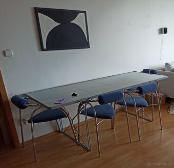 Vintage set stůl ikea moment a chromované židle - 4