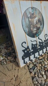 Hand made "kočičí " věšák na klíče Provence - 4