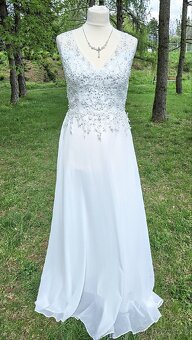 NOVÉ jednoduché svatební šaty KRAJKOVÉ - 4