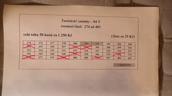 Turistické známky č. 1 - 2635 AKTUALIZACE 31.3.25 - 4