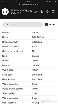 Sedací souprava Samet kremova Bonami Miley Micadoni - 4