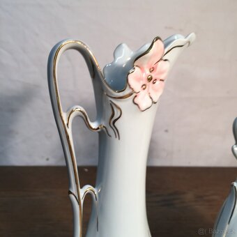 párové vázy Dux - nádherné secesní tvary a květy - 4