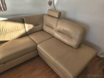 Spěchá Kožená pohovka s křeslem - 4