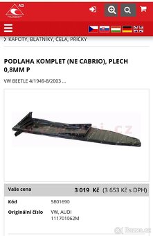 Podlaha na VW brouk kompletní - 4