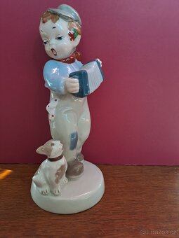 Chlapec s harmonikou - Royal Dux, 1930, Elly Strobach - 4