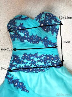 TYRKYSOVÉ PLESOVÉ ŠATY vel.34 - 4