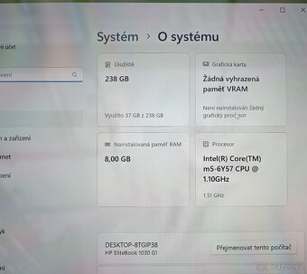 Dotykový Notebook HP EliteBook 1040 Folio G1/ 8GB RAM/Win 11 - 4