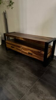 TV stolek masiv kov 120 cm - 4