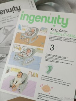 INGENUITY Houpátko vibrující 3v1 Keep Cozy Weave 0m +, do 18 - 4