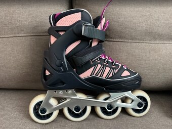 Dětské kolečkové brusle Oxelo FIT 5 – černo-růžové - 4