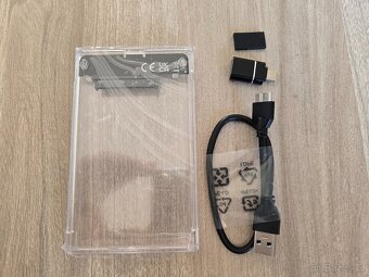 HDD průhledný box 2,5 SATA USB 3 nový + adaptér - 4