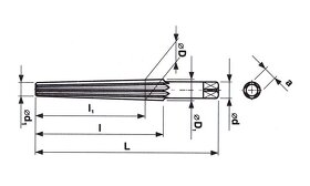 Výstružník kuželový M6/I-III pro Morse kužele (sada ) NOVÉ - 4