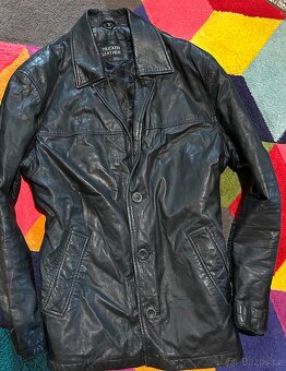 Celokožená pánská stylová slim bunda -M  100% LEATHER - 4